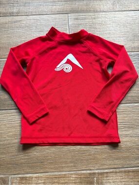 Kanu Surf Kids Red Rash Guard Swim Shirt, Size 3T
